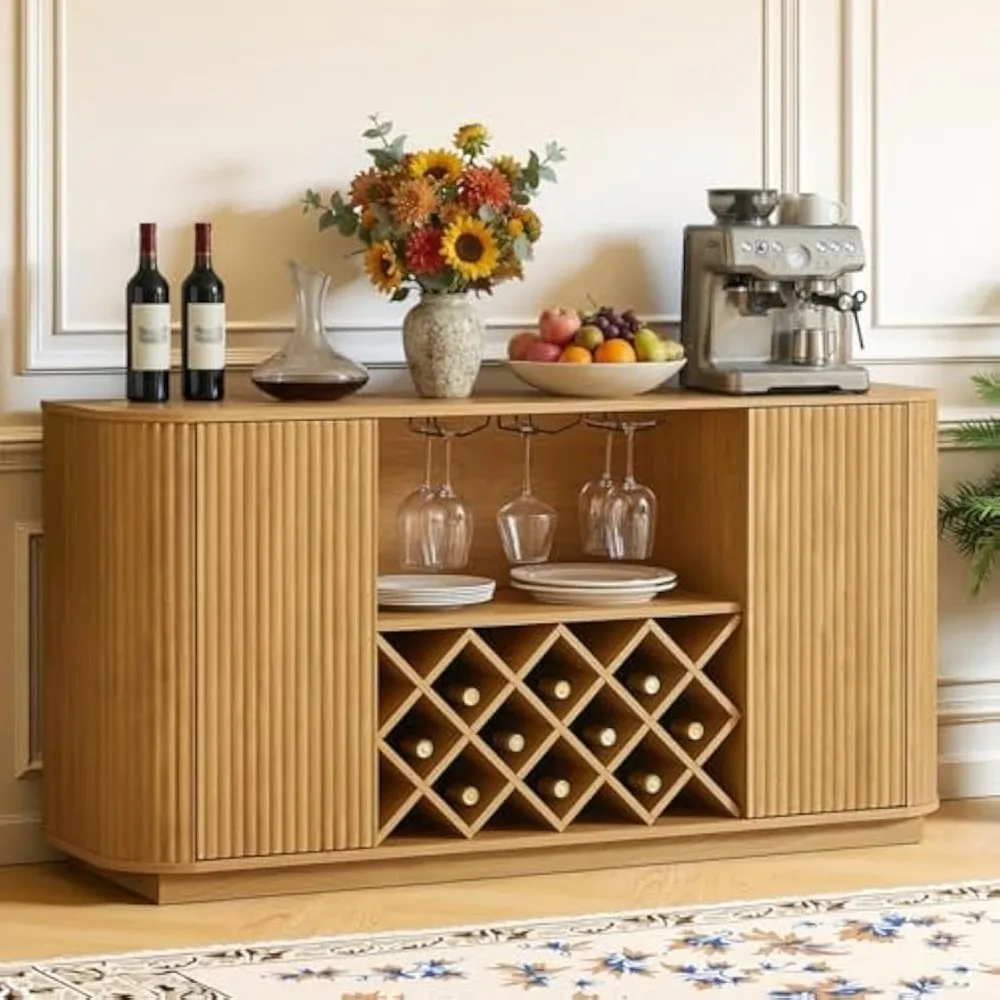 Рифленый винный барный шкаф с местом для хранения, современный буфет с винной стойкой, держатель для стекла, регулируемые полки для кухни
Рифленый винный барный шкаф с местом для хранения, современный буфет с винной стойкой, держатель для стекла, регулируемые полки для кухни