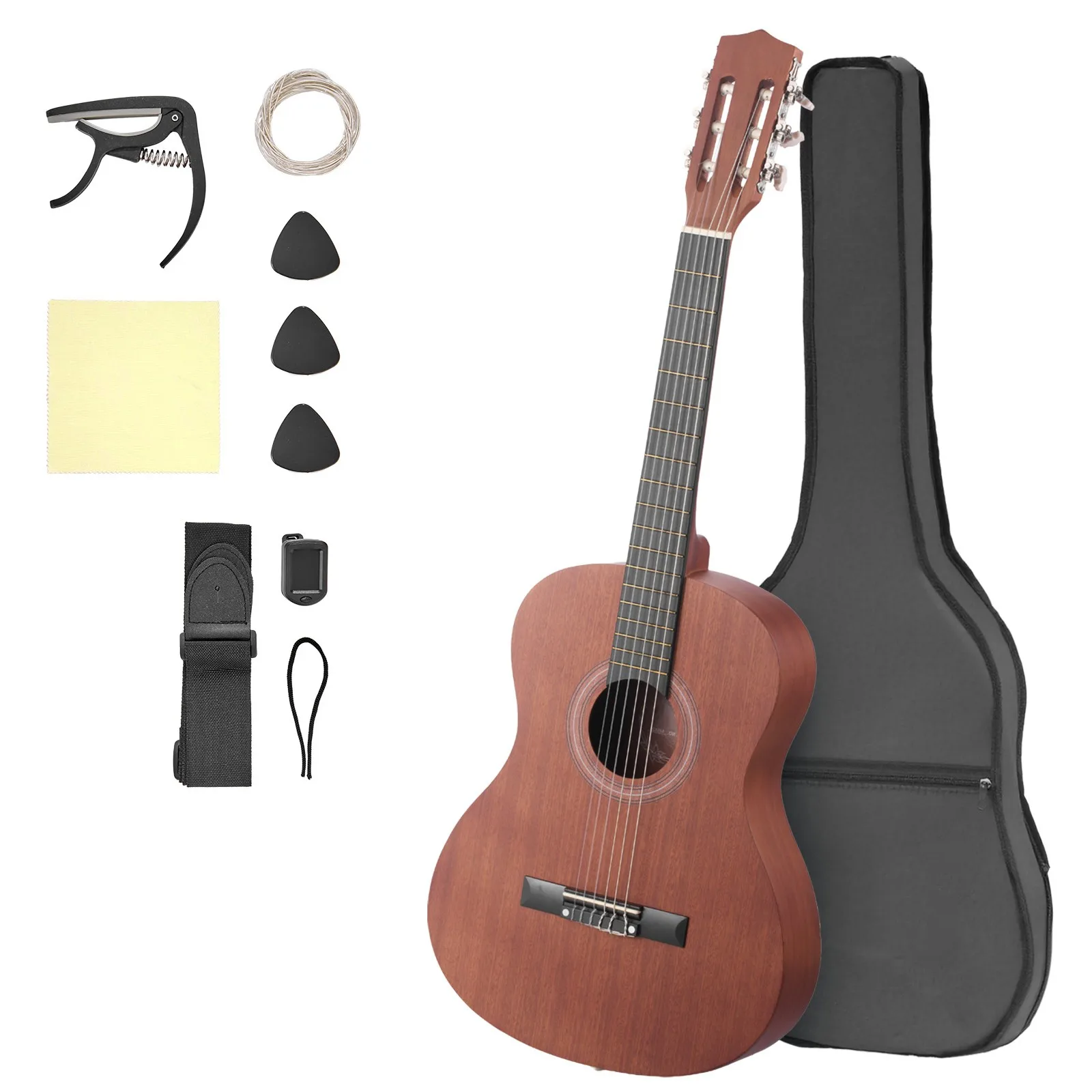 36-Inch Classical Guitar Starter Kit with Nylon Strings for Beginners
36-Inch Classical Guitar Starter Kit with Nylon Strings for Beginners