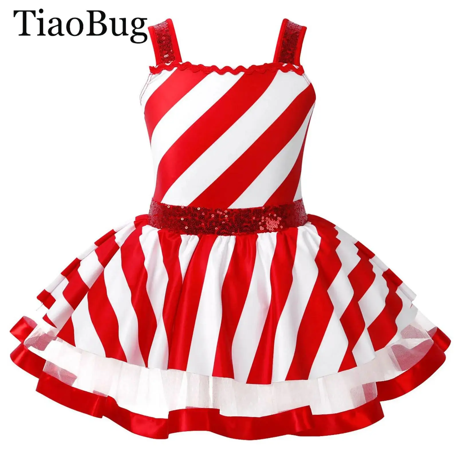 Girls Christmas Dance Costume Sleeveless Sequin Candy Cane Striped Mesh Tutu Dress Figure Ice Skating Ballet Leotard Dress Wear
Girls Christmas Dance Costume Sleeveless Sequin Candy Cane Striped Mesh Tutu Dress Figure Ice Skating Ballet Leotard Dress Wear