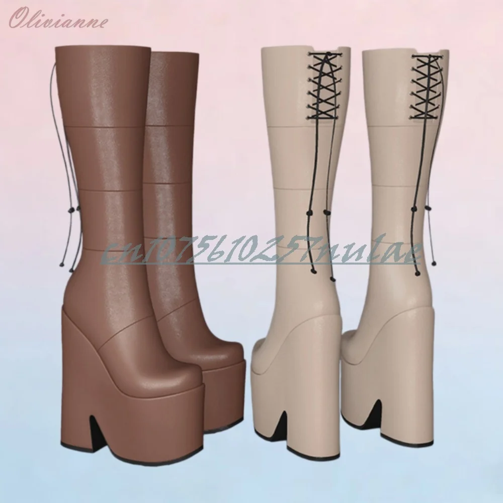 Stage Performance Back Strappy Mid Calf Boots Thick Soled Brown Leather Chunky Heel Fashion Women Shoes 2026 Women Dance Shoes
Stage Performance Back Strappy Mid Calf Boots Thick Soled Brown Leather Chunky Heel Fashion Women Shoes 2026 Women Dance Shoes