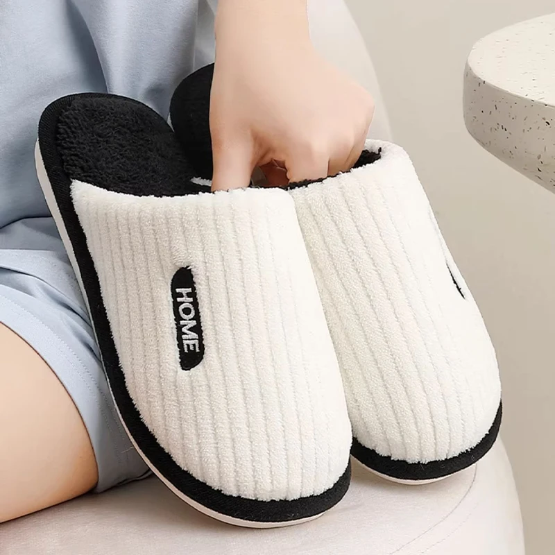 BASATU Couple Fluffy Slippers Indoor Cotton Shoes Stripe EVA Anti-skid Soft Sole Plush Slippers Women's Winter House Shoes
BASATU Couple Fluffy Slippers Indoor Cotton Shoes Stripe EVA Anti-skid Soft Sole Plush Slippers Women's Winter House Shoes