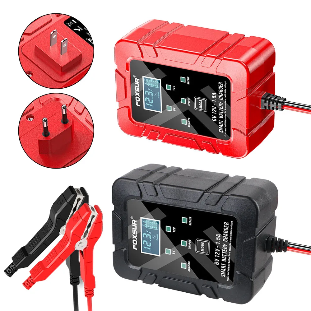 For Car Motorcycle Toy 6V 12V 1.5A 30W Lithium iron battery Lead-acid Batter Charger Battery Pulse Repair Charger
For Car Motorcycle Toy 6V 12V 1.5A 30W Lithium iron battery Lead-acid Batter Charger Battery Pulse Repair Charger