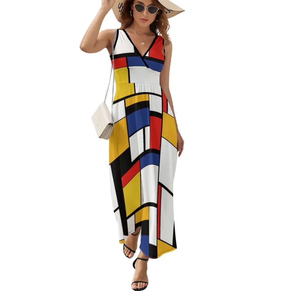 Mondrian Style Dress WomensVintage Maxi Dress V Neck High Waist Streetwear Design Boho Beach Long Dresses
Mondrian Style Dress WomensVintage Maxi Dress V Neck High Waist Streetwear Design Boho Beach Long Dresses