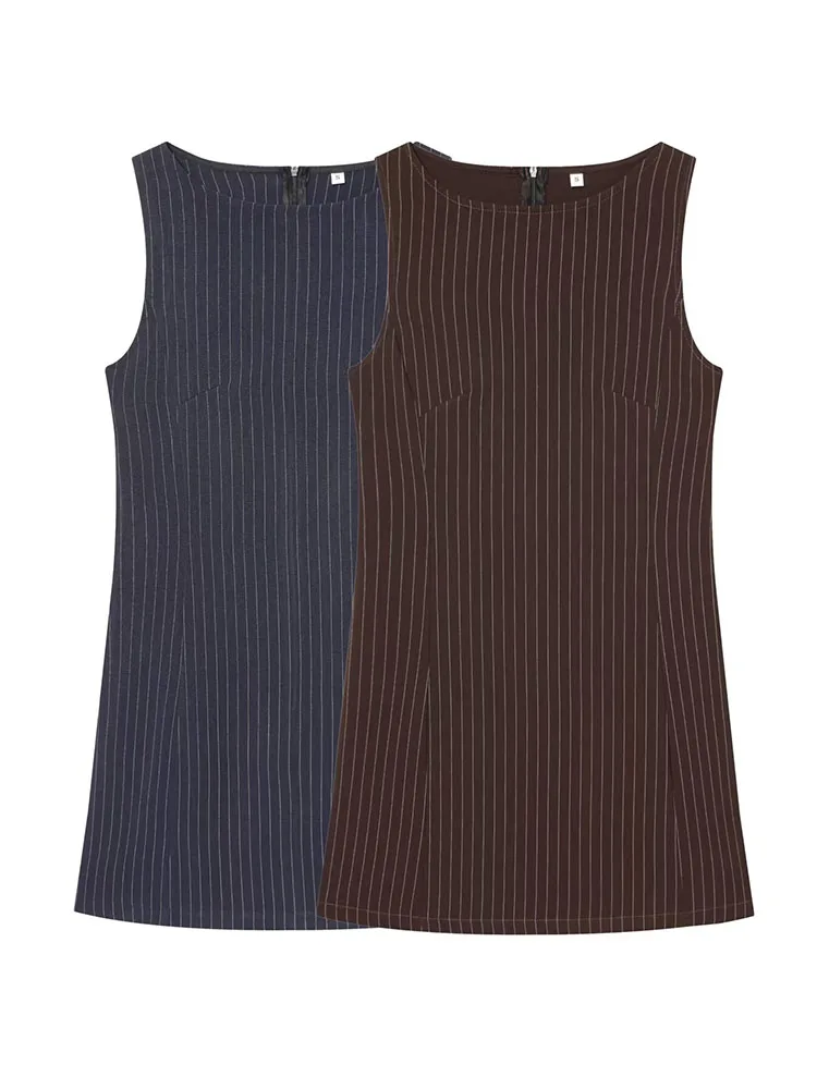 HH Trendy Women Summer Crew Neck Pinstripe Straight Sleeveless Dress Female Elegant Simple High Street Casual Mini Dress Mujer
HH Trendy Women Summer Crew Neck Pinstripe Straight Sleeveless Dress Female Elegant Simple High Street Casual Mini Dress Mujer