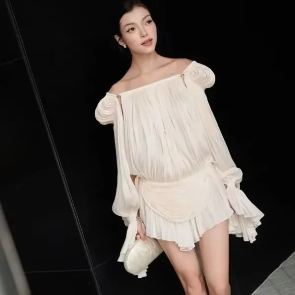 Lady Sweet Ruffled Flowy Short Dress Elegant High End Square Neck Long Sleeve Vistidos Women's 2026 New Stylish Night Party Gown
Lady Sweet Ruffled Flowy Short Dress Elegant High End Square Neck Long Sleeve Vistidos Women's 2026 New Stylish Night Party Gown