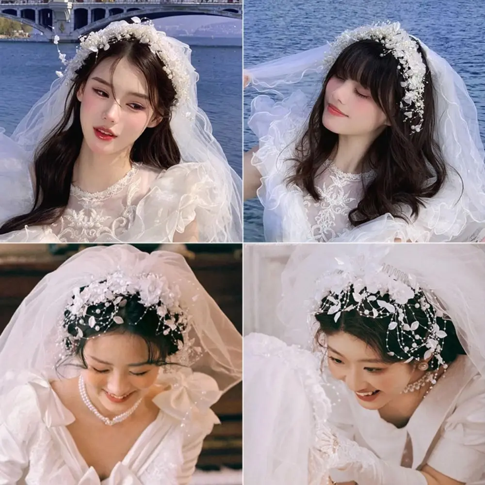 Exquisite White Flower Bride Headdress French Style Elegant Bridal Headwear Wedding Lace Photography Headband Hair Jewelry
Exquisite White Flower Bride Headdress French Style Elegant Bridal Headwear Wedding Lace Photography Headband Hair Jewelry