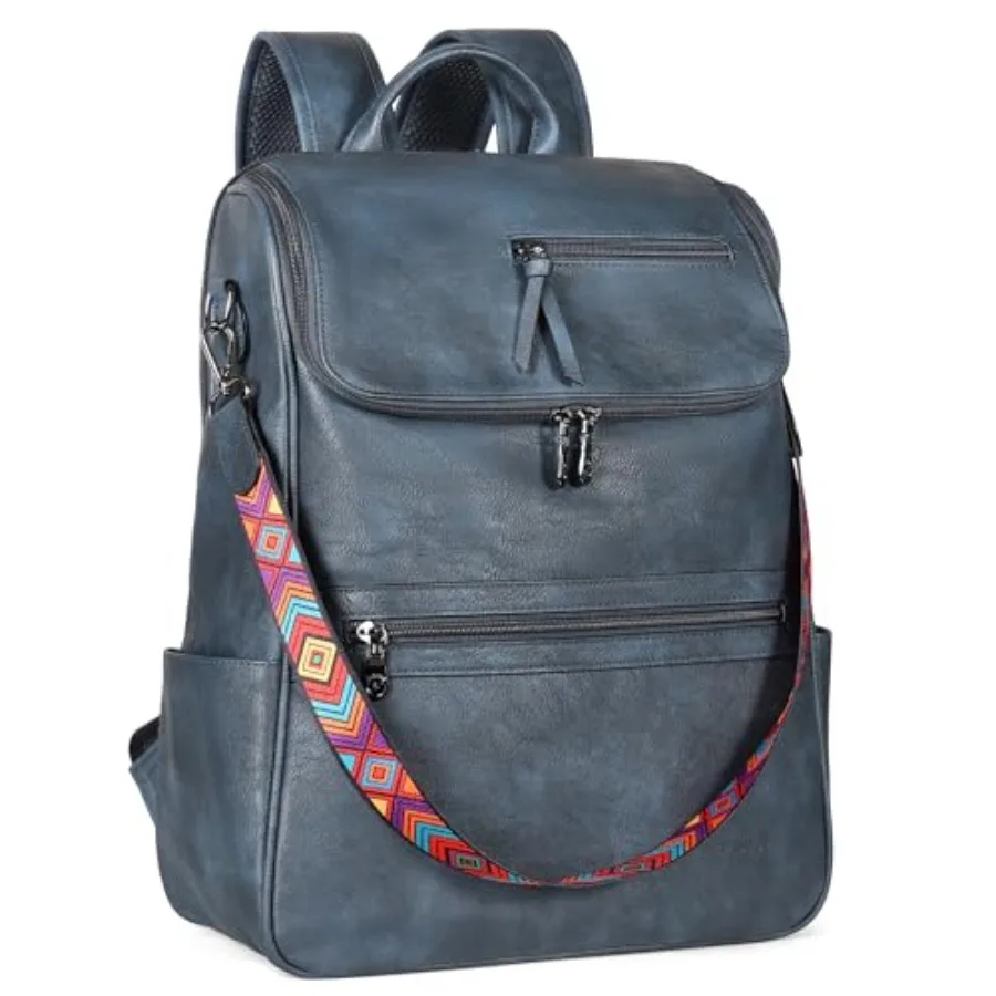Laptop Backpack for Women Leather Travel Backpack with Laptop Compartment, Designer PU Shoulder Laptop Bag Blue
Laptop Backpack for Women Leather Travel Backpack with Laptop Compartment, Designer PU Shoulder Laptop Bag Blue