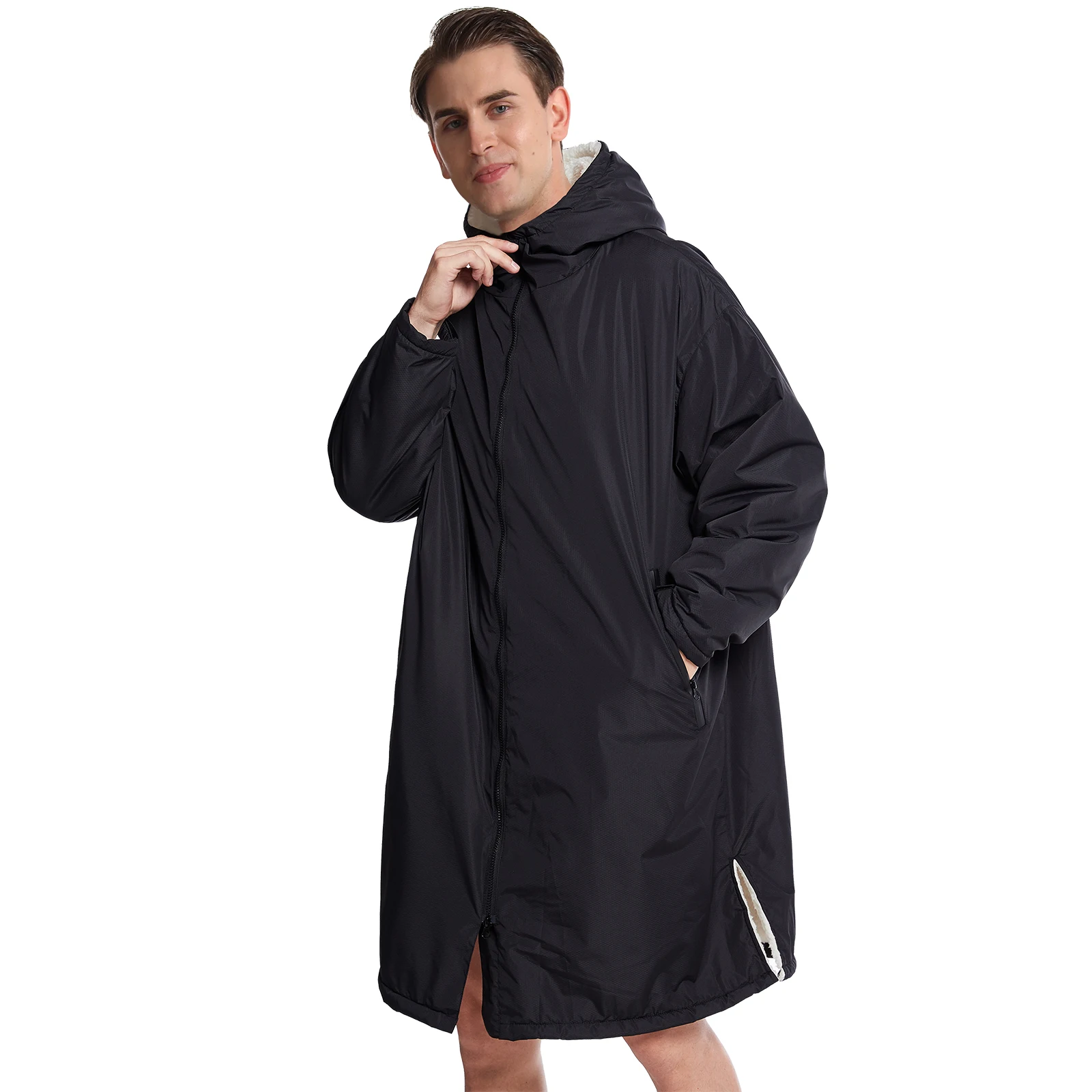 Waterproof Swim Parka Windproof Changing Robe Oversized Surf Poncho Hooded Warm Coat Thicken Fleece Lining
Waterproof Swim Parka Windproof Changing Robe Oversized Surf Poncho Hooded Warm Coat Thicken Fleece Lining