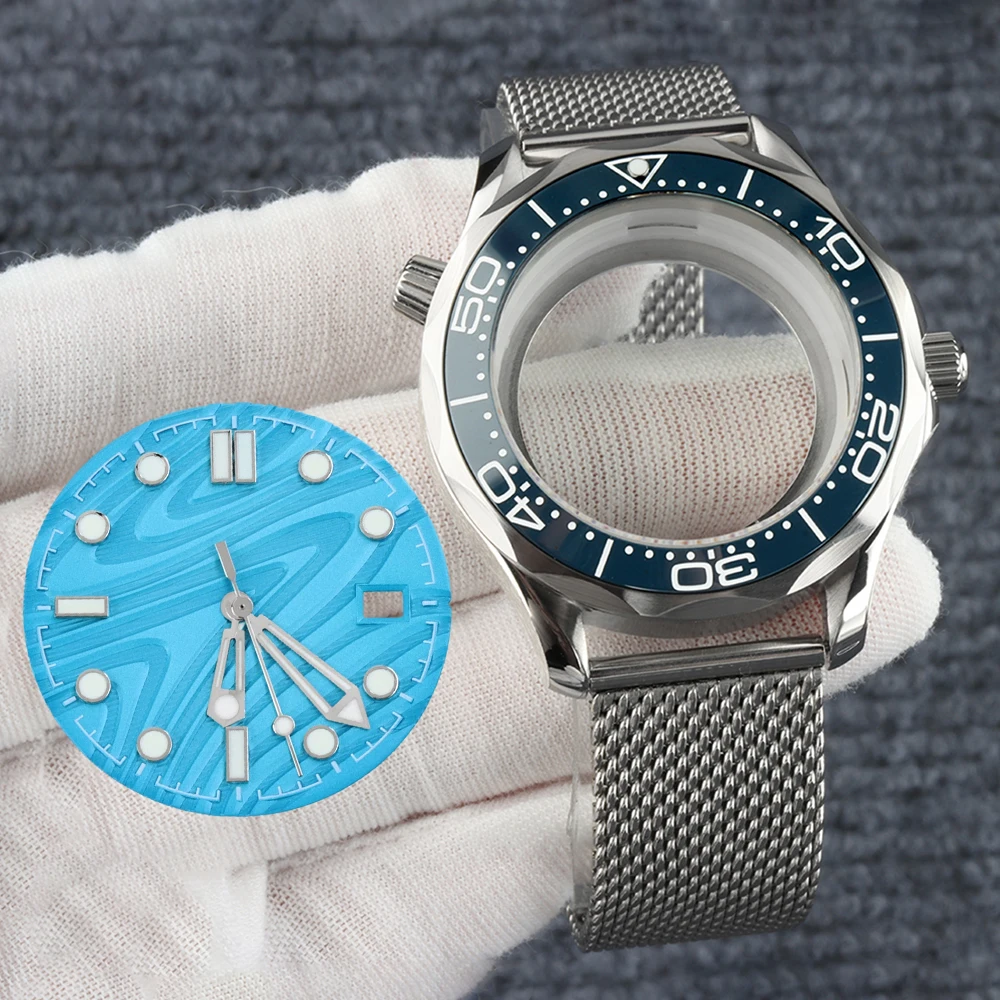 NH35 Case Dial For Seamaster 300 41mm Dive Watch Case Watch Parts Dial Hands Green Luminous Fit NH35 NH36 Automatic Movement
NH35 Case Dial For Seamaster 300 41mm Dive Watch Case Watch Parts Dial Hands Green Luminous Fit NH35 NH36 Automatic Movement