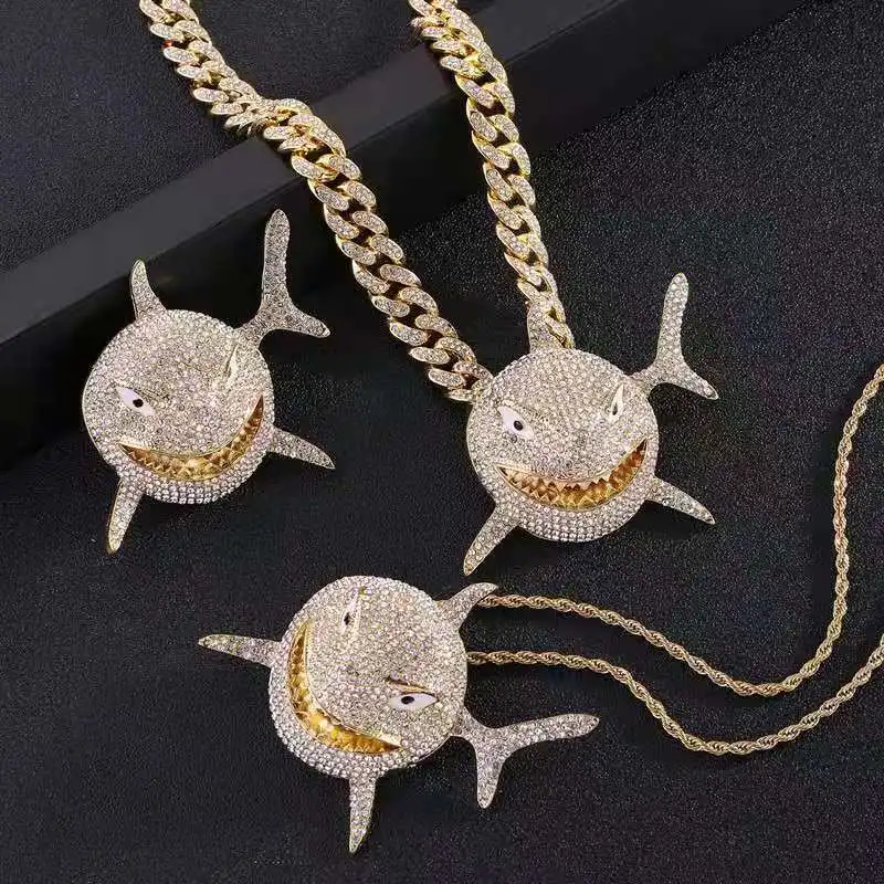 Rock Hip Hop Prong 12mm Cuban Chain Shark Pendant Necklace Iced Out Watch Rhinestone Rapper CZ Bling for Men Jewelry Gift Mens
Rock Hip Hop Prong 12mm Cuban Chain Shark Pendant Necklace Iced Out Watch Rhinestone Rapper CZ Bling for Men Jewelry Gift Mens