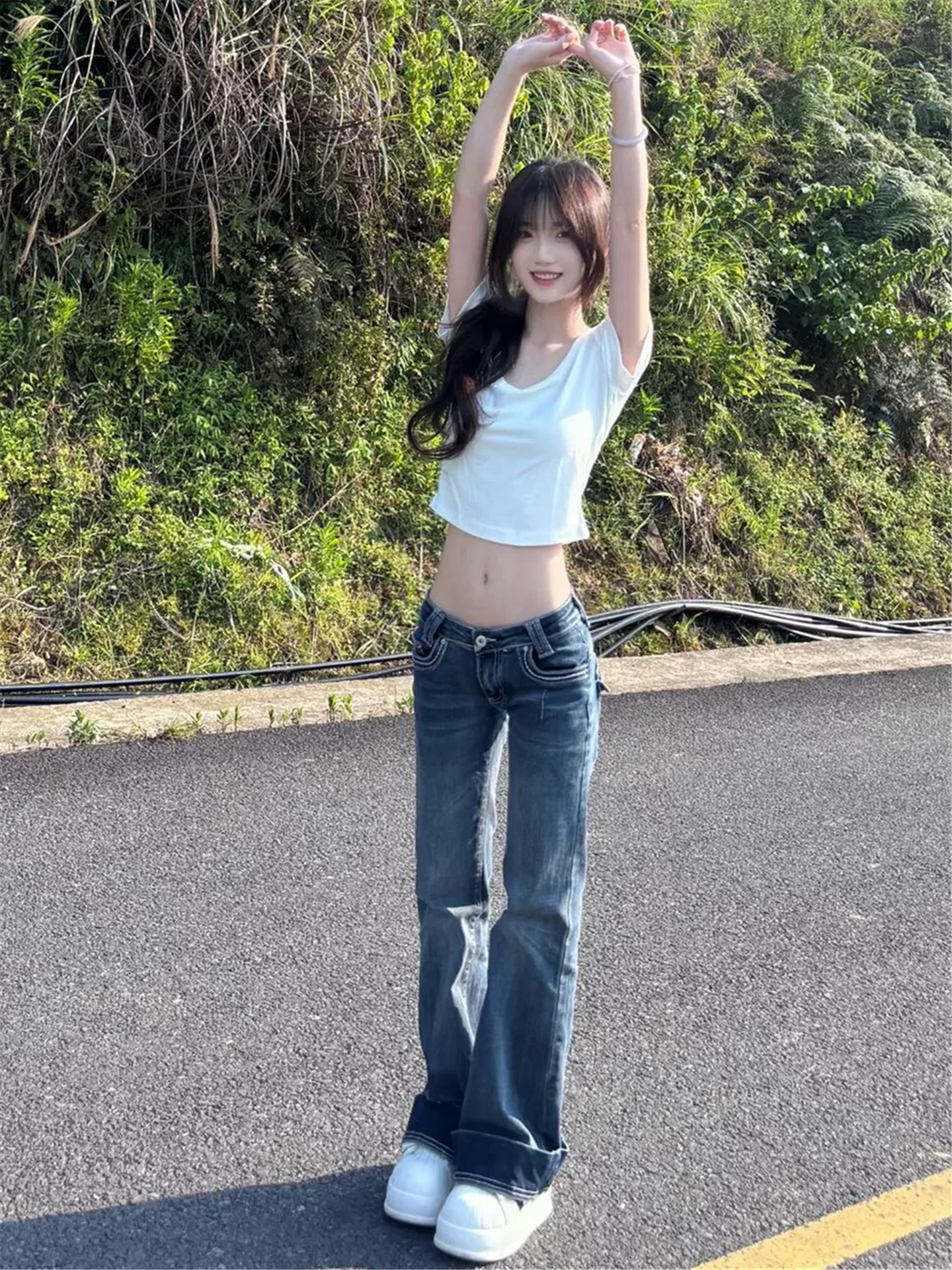 American Millennium Sexy Low Waist Flared Jeans Women's Summer Slimming Long Extended Floor-Length Pants Street Style Cotton
American Millennium Sexy Low Waist Flared Jeans Women's Summer Slimming Long Extended Floor-Length Pants Street Style Cotton