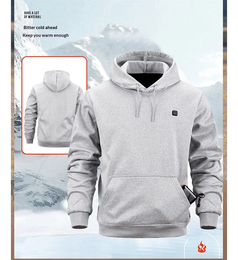 5 Areas Thicken Warm Heated Hoodies Men's USB Heated Fleece-Lined Sweatshirt Unisex USB Heating Sweatirt Outdoor Sportswear
5 Areas Thicken Warm Heated Hoodies Men's USB Heated Fleece-Lined Sweatshirt Unisex USB Heating Sweatirt Outdoor Sportswear