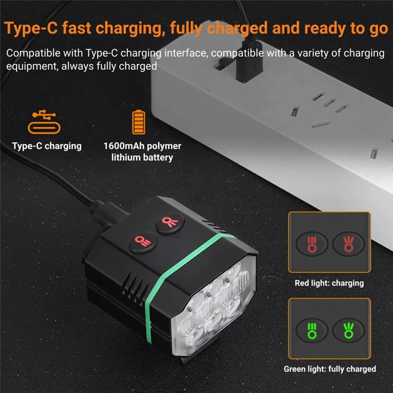 1500Lm IP67 Waterproof Fast Charge Bike Headlights Bike Riding Flashlight Aluminum Alloy Equipment
1500Lm IP67 Waterproof Fast Charge Bike Headlights Bike Riding Flashlight Aluminum Alloy Equipment