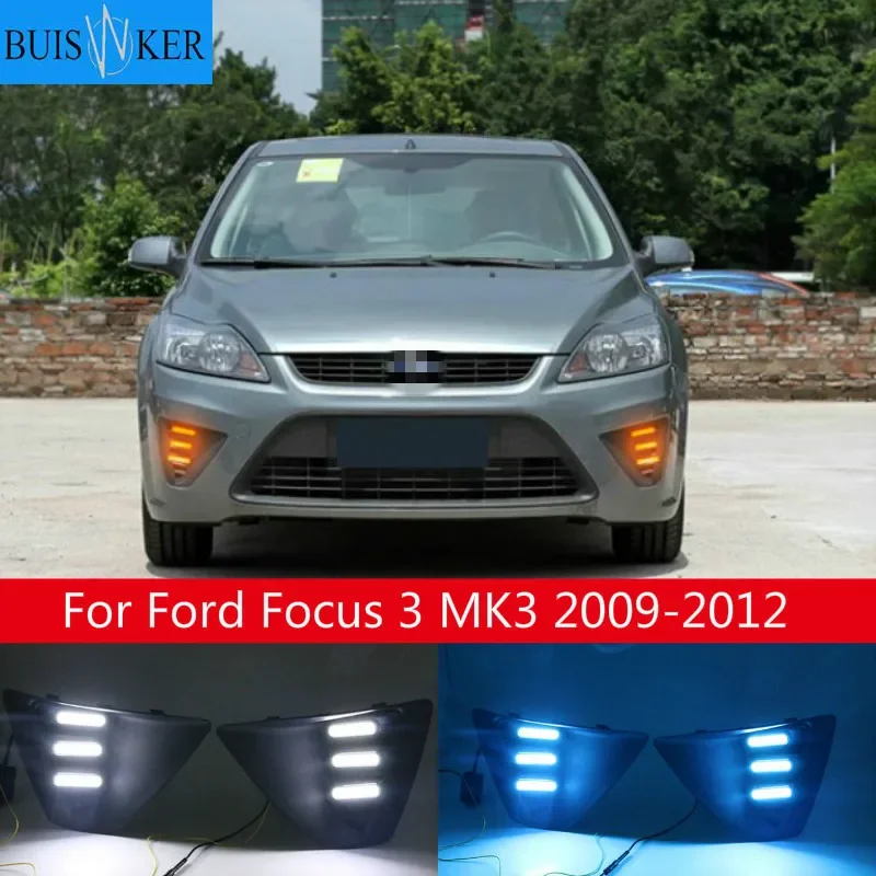 LED Daytime Running Light For Ford Focus 3 2009-2012 Waterproof 12V Yellow Turn Signal Indicator Light Bumper Lamp LED DRL
LED Daytime Running Light For Ford Focus 3 2009-2012 Waterproof 12V Yellow Turn Signal Indicator Light Bumper Lamp LED DRL
