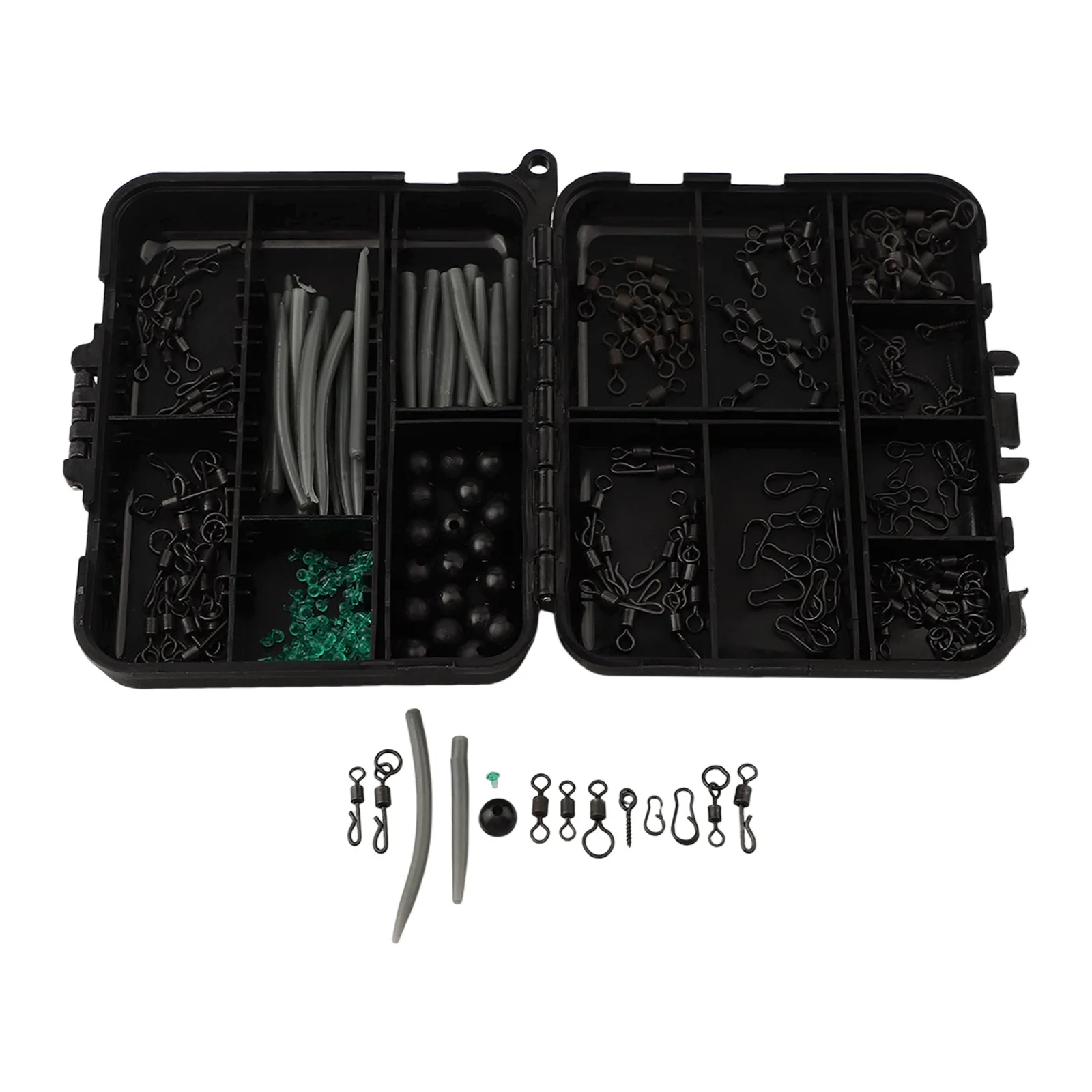 1 Box 300pcs Carp Fishing Tackle Weights Clip Hooks Swivels Terminal Rigs Hooks Snaps Detachable Card Slot For Carp Fishing
1 Box 300pcs Carp Fishing Tackle Weights Clip Hooks Swivels Terminal Rigs Hooks Snaps Detachable Card Slot For Carp Fishing