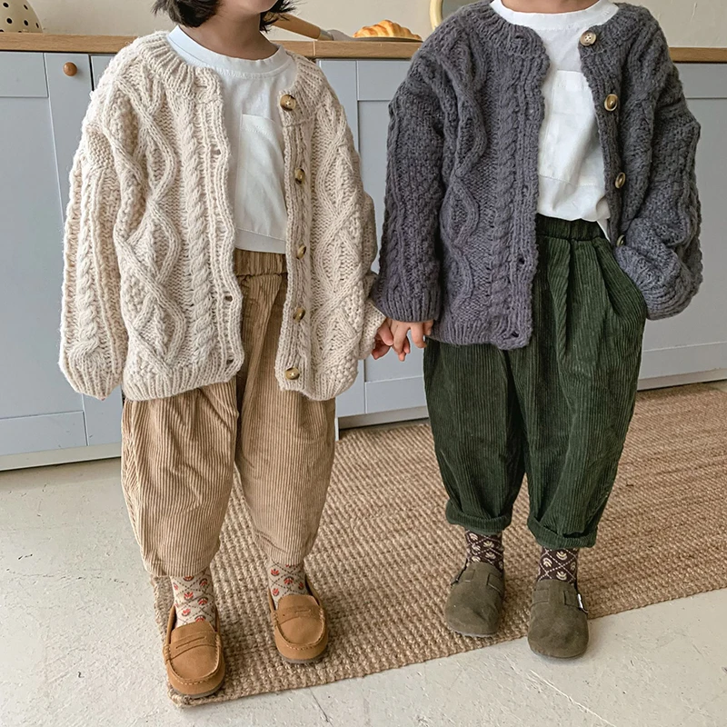 1 2 3 4 5 6 7 8 Years Girls Knitted Sweater Cardigan New Fashion Baby Coarse Wool Hemp Retro Cardigan Boys Coat Kids Clothes
1 2 3 4 5 6 7 8 Years Girls Knitted Sweater Cardigan New Fashion Baby Coarse Wool Hemp Retro Cardigan Boys Coat Kids Clothes
