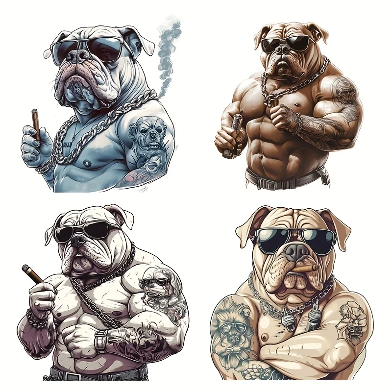 4Pcs/Set Cool Bulldog Vinyl Stickers Muscular Design with Glasses Tattoo Scratch Resistant Decals for Motorcycle Car Decor
4Pcs/Set Cool Bulldog Vinyl Stickers Muscular Design with Glasses Tattoo Scratch Resistant Decals for Motorcycle Car Decor