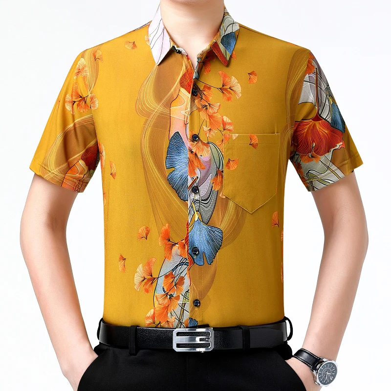 2024 Summer Men's Fashion Printing Shirts Ice Silk Anti- Wrinkle Clothes Male Flowers Print Smooth Dress Shirts Short Sleeved
2024 Summer Men's Fashion Printing Shirts Ice Silk Anti- Wrinkle Clothes Male Flowers Print Smooth Dress Shirts Short Sleeved