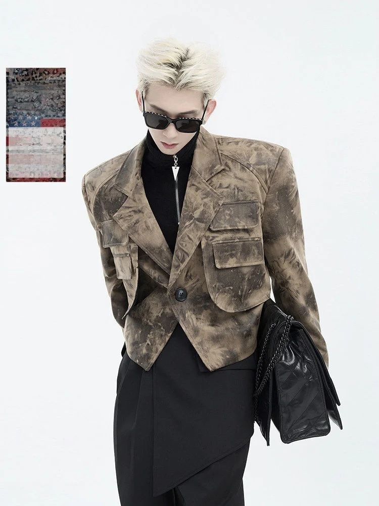 Thickened Short Style Men's Suit Jacket with Cotton Pad Shoulder Korean Style Casual Fashion Autumn Spring Seasonal Wear
Thickened Short Style Men's Suit Jacket with Cotton Pad Shoulder Korean Style Casual Fashion Autumn Spring Seasonal Wear