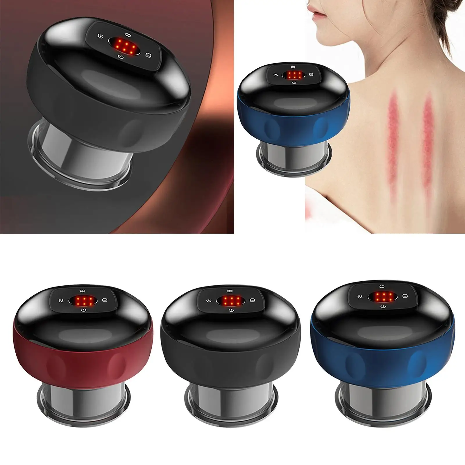 Electric Cupping Scraping Massager Type-C Charging LCD Display for Household
Electric Cupping Scraping Massager Type-C Charging LCD Display for Household