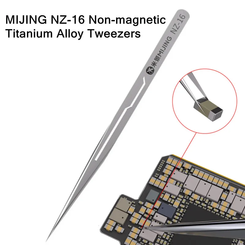 MIJING NZ-16 Немагнитные пинцеты из титанового сплава для мобильных телефонов Высокая твердость Прецизионные полированные зажимные пинцеты
MIJING NZ-16 Немагнитные пинцеты из титанового сплава для мобильных телефонов Высокая твердость Прецизионные полированные зажимные пинцеты