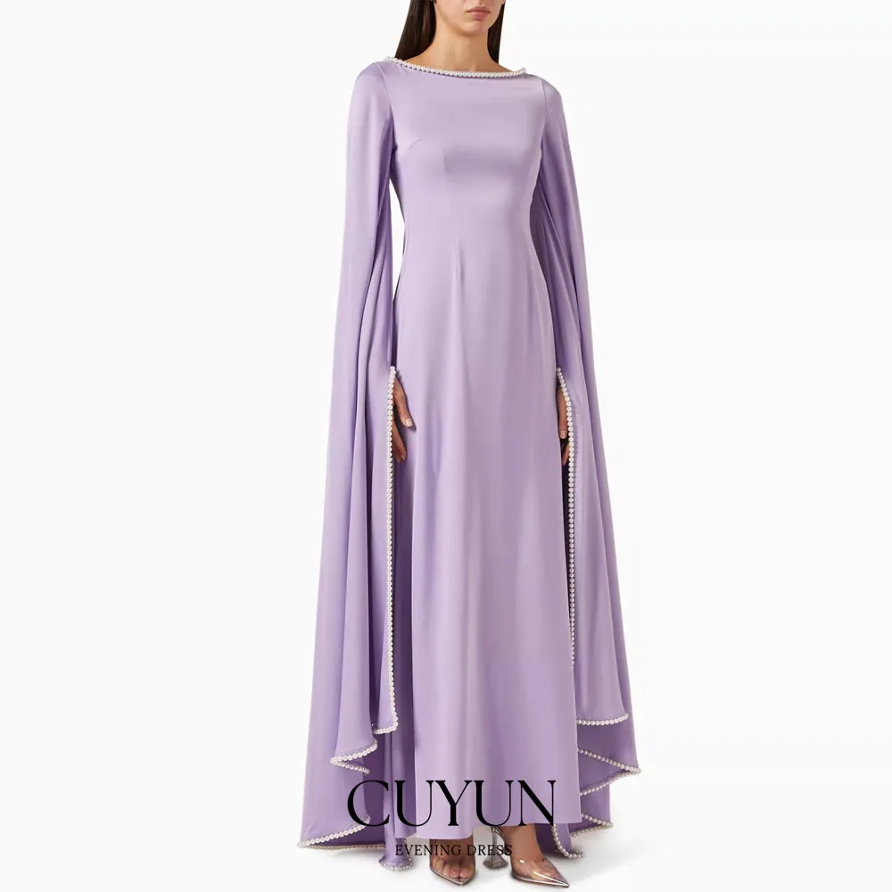 CUYUN Новые лавандовые вечерние платья по индивидуальному заказу, скромное элегантное платье с овальным воротником и длинными рукавами с жемчугом, вечернее платье для выпускного вечера 2026
CUYUN Новые лавандовые вечерние платья по индивидуальному заказу, скромное элегантное платье с овальным воротником и длинными рукавами с жемчугом, вечернее платье для выпускного вечера 2026