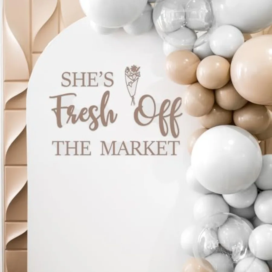 Fresh Off The Market Bridal Shower Decor - She's Fresh Off The Market Vinyl Decal for Arch Backdrop Bridal Shower Bachelorette
Fresh Off The Market Bridal Shower Decor - She's Fresh Off The Market Vinyl Decal for Arch Backdrop Bridal Shower Bachelorette