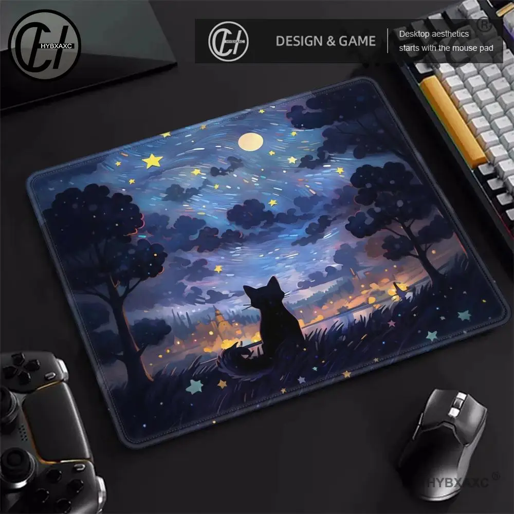 Starry Night Black Cat Small Mouse Pad Van Gogh's Desk Mat Desktop Computer Keyboard Wireless Mouse Boy Girl Gift for Play games
Starry Night Black Cat Small Mouse Pad Van Gogh's Desk Mat Desktop Computer Keyboard Wireless Mouse Boy Girl Gift for Play games