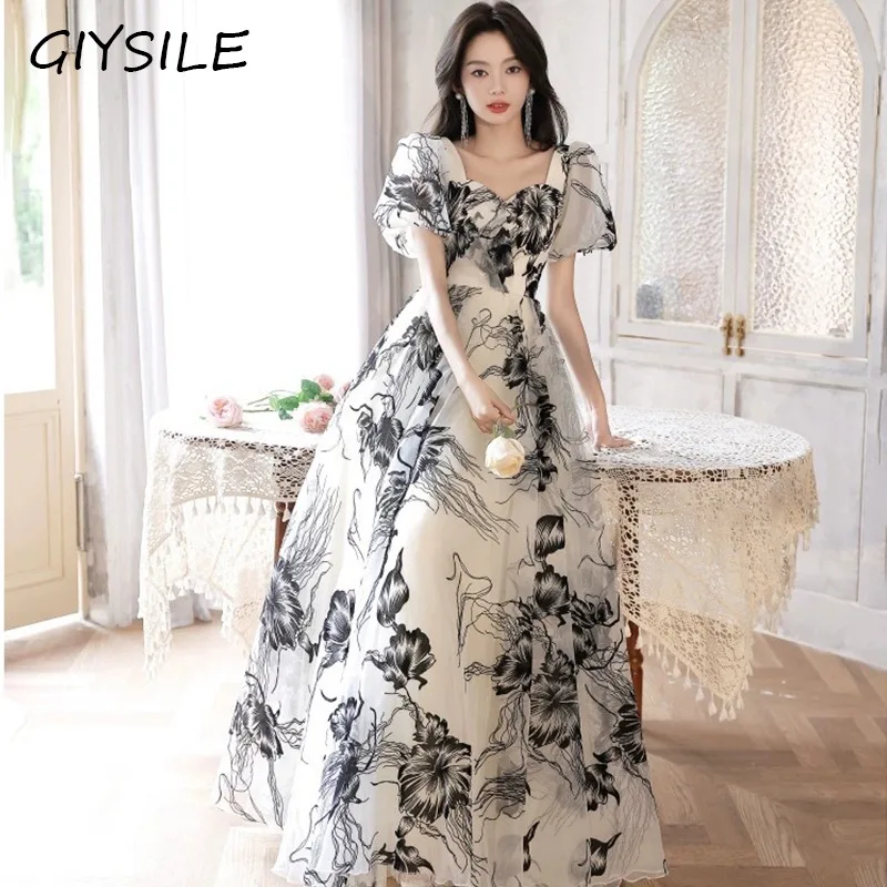 Evening Dress 2025 Banquet Organza Chinese Style Ink Painting Pattern Square Collar Formal Dress Women Elegant Evening Dresses
Evening Dress 2025 Banquet Organza Chinese Style Ink Painting Pattern Square Collar Formal Dress Women Elegant Evening Dresses