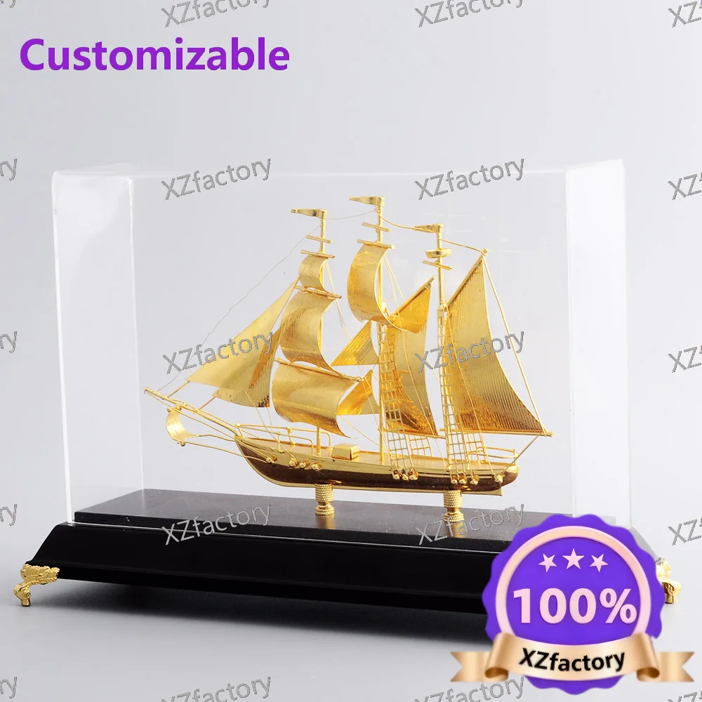 Smooth Sailing Gilded Metal Copper Sailboat Model, Office Desktop Ornament, Business Opening Gift
Smooth Sailing Gilded Metal Copper Sailboat Model, Office Desktop Ornament, Business Opening Gift