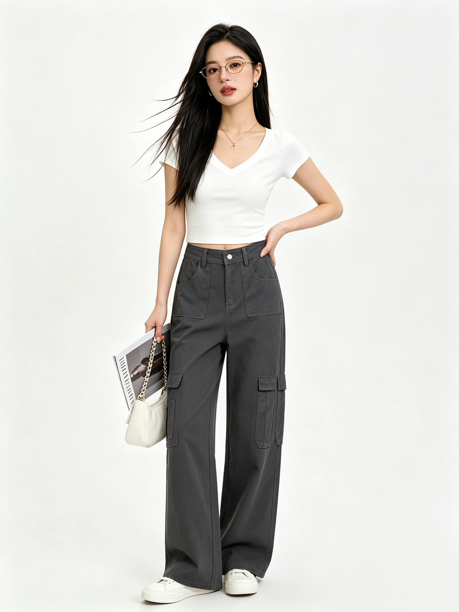 High Waist Straight Leg Casual Denim Jeans Deep Grey Women's Loose Fit Slimming Workwear Summer New Arrival Korean Style
High Waist Straight Leg Casual Denim Jeans Deep Grey Women's Loose Fit Slimming Workwear Summer New Arrival Korean Style