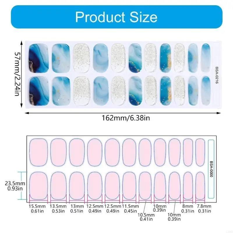 G99E 22Pcs Gel Wraps Solid Color Stickers No Light Needed Easy Application Manicure Art for Wedding Party
G99E 22Pcs Gel Wraps Solid Color Stickers No Light Needed Easy Application Manicure Art for Wedding Party