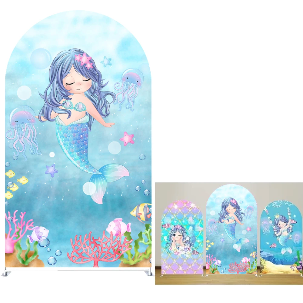 Mermaid Arch Backdrop Covers Undersea Mermaid Arched Stand Covers for Girls Birthday Party Baby Shower Decoration
Mermaid Arch Backdrop Covers Undersea Mermaid Arched Stand Covers for Girls Birthday Party Baby Shower Decoration