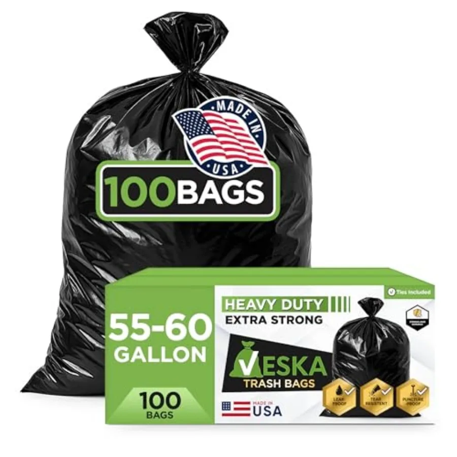 55-60 Gallon Trash Bags Heavy Duty MegaValue 100 Bags w/Ties 50-60 Gallon Large Black Garbage Bags Heavy Duty Large Black Trash
55-60 Gallon Trash Bags Heavy Duty MegaValue 100 Bags w/Ties 50-60 Gallon Large Black Garbage Bags Heavy Duty Large Black Trash