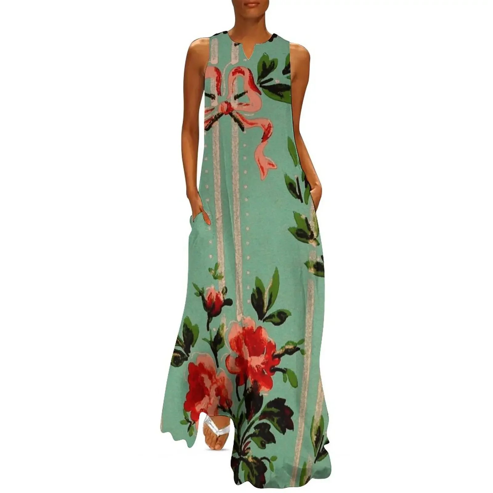 Vintage Mint Floral Long Dress summer women's dress 2025 festival outfit women Dress
Vintage Mint Floral Long Dress summer women's dress 2025 festival outfit women Dress