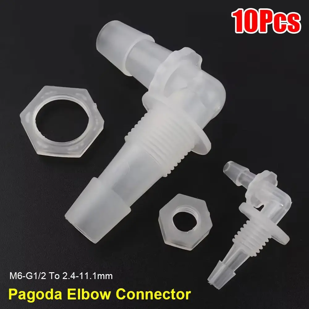 10Pcs M6-G1/2 To 2.4-11.1mm Pagoda Elbow Connector PP PE Plastic Water Hose Joint Soft Irrigation Hose Fittings
10Pcs M6-G1/2 To 2.4-11.1mm Pagoda Elbow Connector PP PE Plastic Water Hose Joint Soft Irrigation Hose Fittings