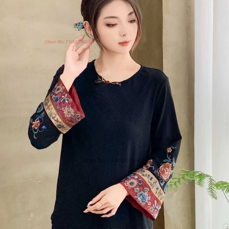 2025 chinese traditional t-shirt national flower embroidery o-neck folk shirt vintage hanfu tops ethnic shirt retro base shirt
2025 chinese traditional t-shirt national flower embroidery o-neck folk shirt vintage hanfu tops ethnic shirt retro base shirt