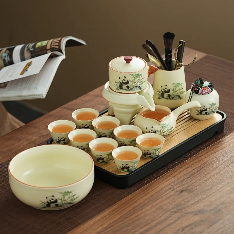 Guo Chaofeng Ru Kiln ceramic Panda Lazy tea set portable tea cup kung fu tea set Teapots
Guo Chaofeng Ru Kiln ceramic Panda Lazy tea set portable tea cup kung fu tea set Teapots
