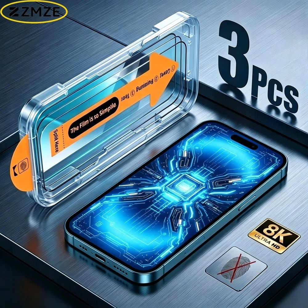 3Pcs Ultra HD Tempered Glass for iPhone 17 15 16 14 13 Pro Max 17e 16e 12 11 Pro Air 16 15 14 Plus Dust Free Installation Glass
3Pcs Ultra HD Tempered Glass for iPhone 17 15 16 14 13 Pro Max 17e 16e 12 11 Pro Air 16 15 14 Plus Dust Free Installation Glass