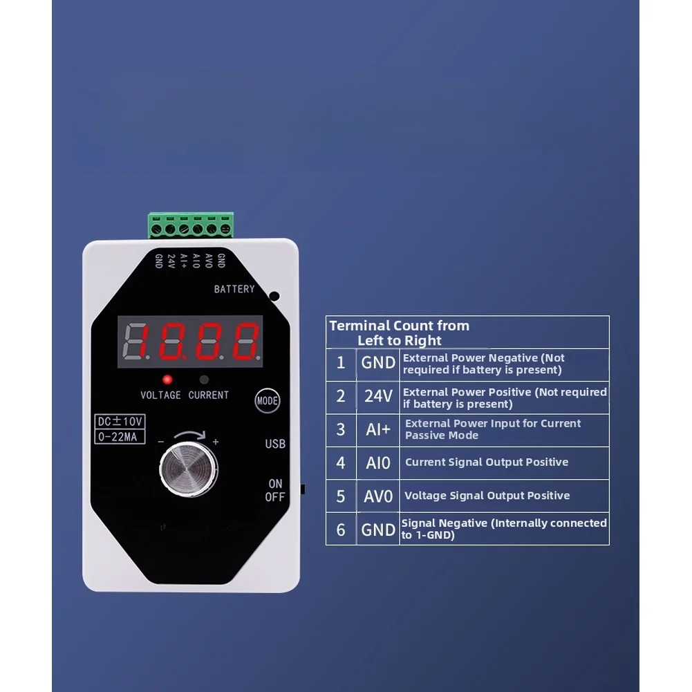 Signal Generator for Sensor Calibration and Transmitter Testing with Dual Digital Voltage and Current Readouts
Signal Generator for Sensor Calibration and Transmitter Testing with Dual Digital Voltage and Current Readouts