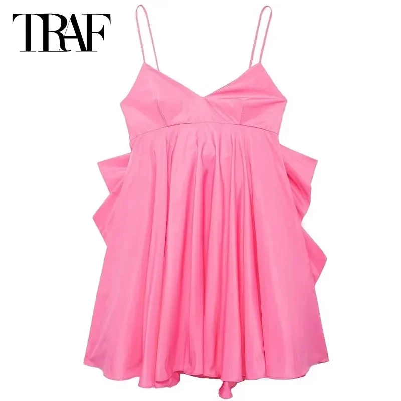 TRAF Bow Slip Mini Dress Woman Sleeveless Pink Short Dresses For Women Summer Backless Sexy Party Dresses Holiday Elegant Dress
TRAF Bow Slip Mini Dress Woman Sleeveless Pink Short Dresses For Women Summer Backless Sexy Party Dresses Holiday Elegant Dress