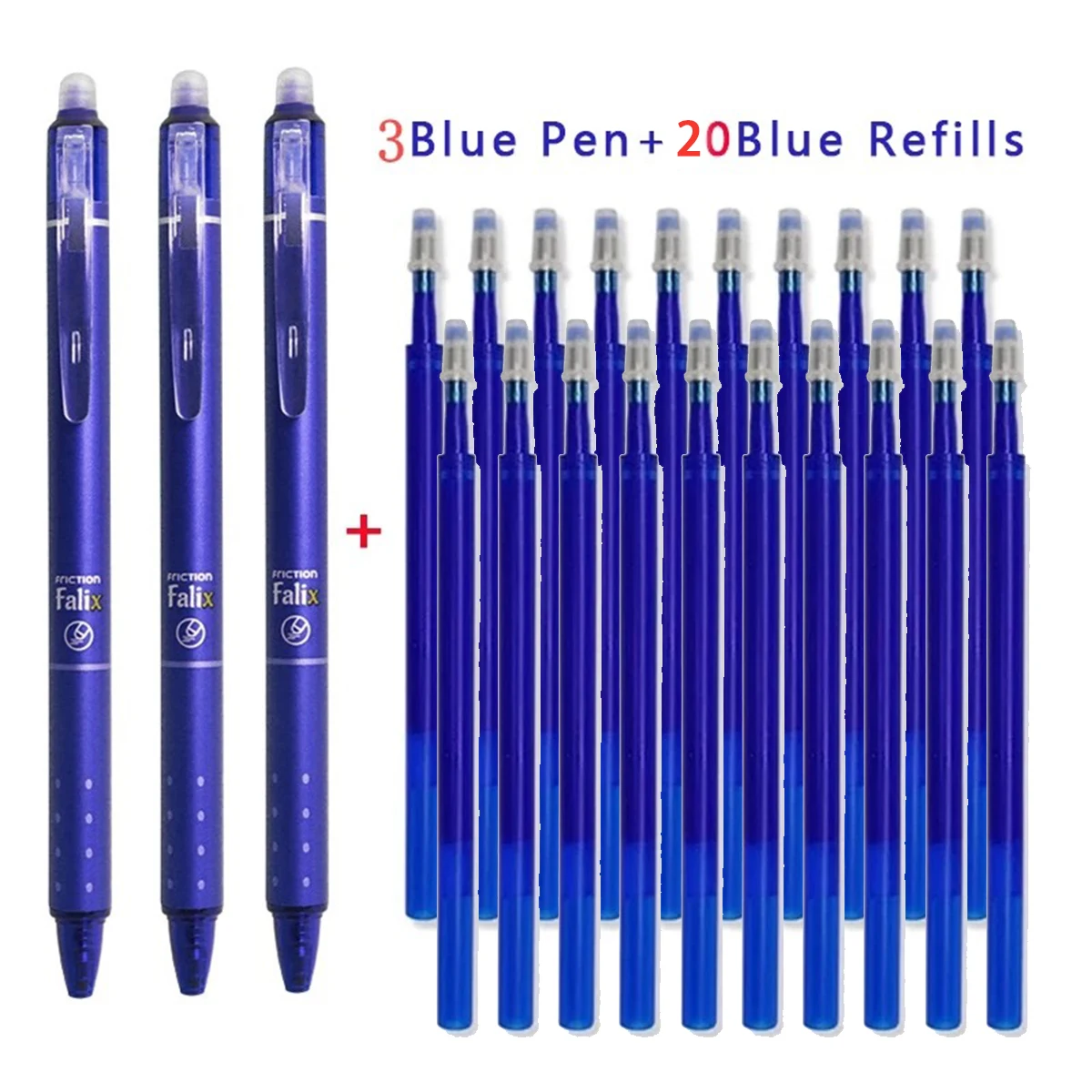 Erasable Retractable Gel Pen Set, 0.5mm Black Blue Ink Pens with Refills and Built-in Eraser for Daily School Office Stationery
Erasable Retractable Gel Pen Set, 0.5mm Black Blue Ink Pens with Refills and Built-in Eraser for Daily School Office Stationery