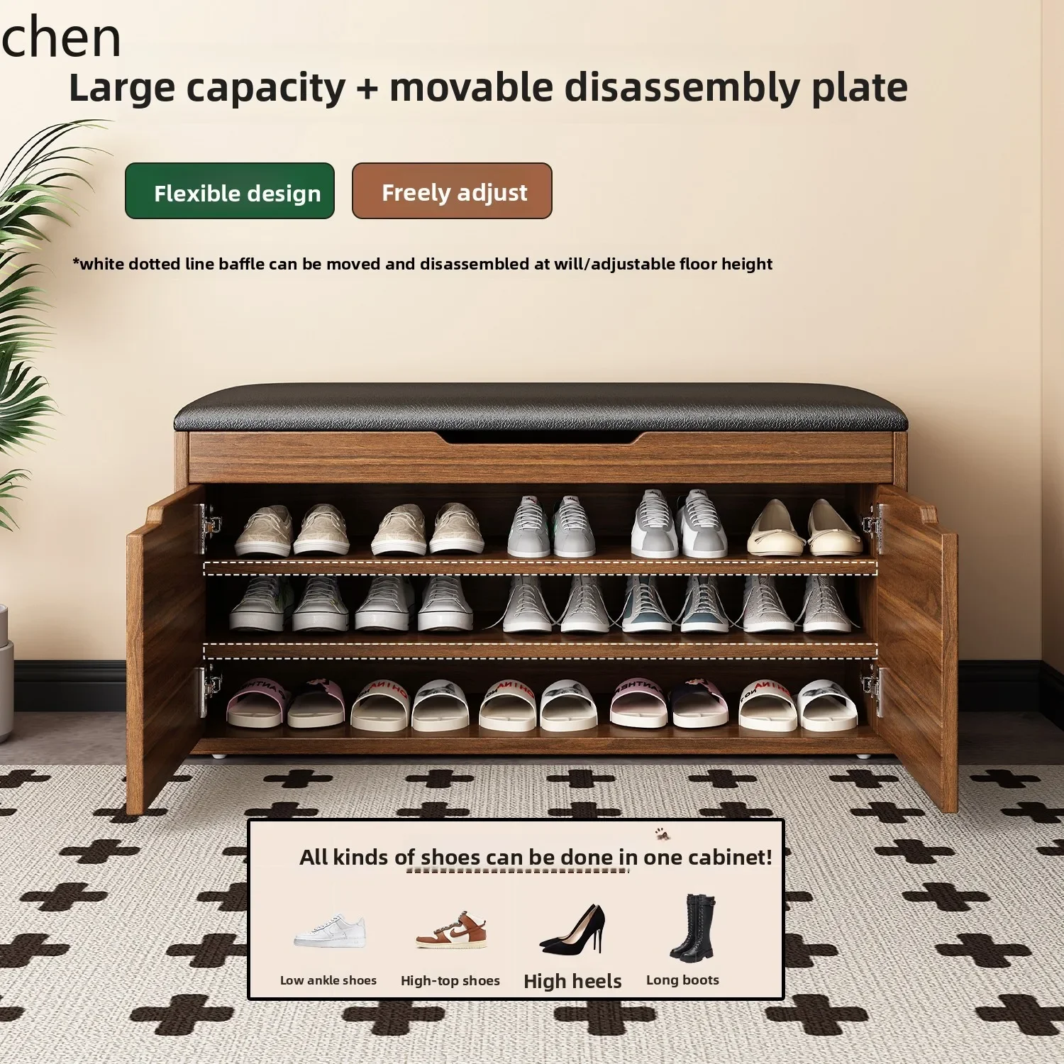 DSA Home Entrance Solid Wood Shoe Changing Bench, Integrated Shoe Cabinet, Entryway Wall-Mounted Storage Organizer Bench
DSA Home Entrance Solid Wood Shoe Changing Bench, Integrated Shoe Cabinet, Entryway Wall-Mounted Storage Organizer Bench