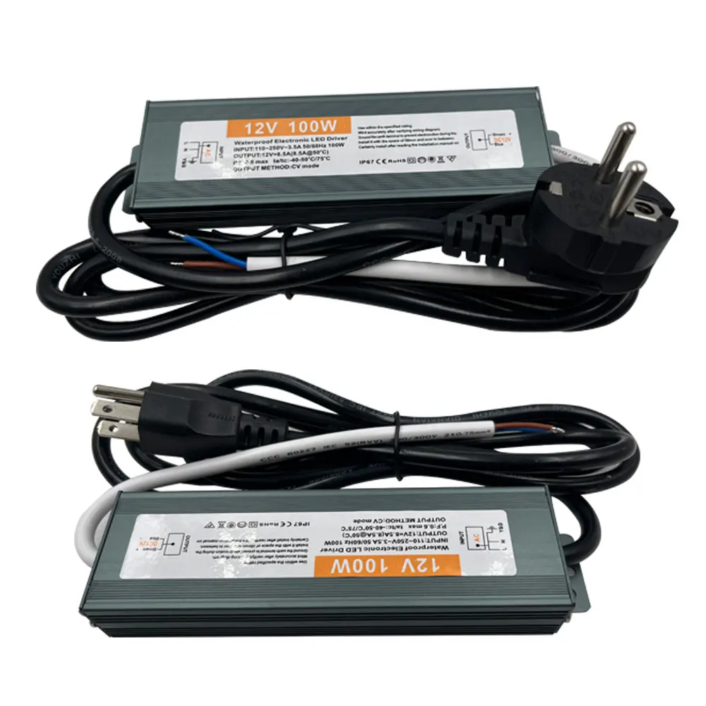 1pcs IP67 LED Transformer 100W 12V For RGBW LED Light With EU US Plug Cord 110-240V T0 12V Adapter For outdoor light
1pcs IP67 LED Transformer 100W 12V For RGBW LED Light With EU US Plug Cord 110-240V T0 12V Adapter For outdoor light