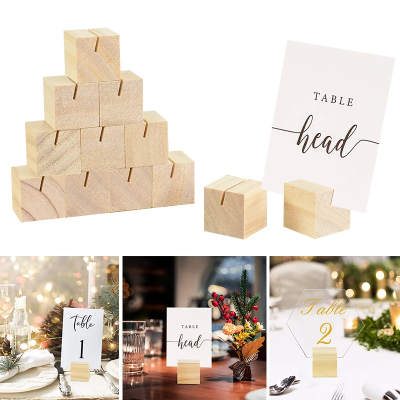 10pcs Square Wooden Card Number Holder Clips Wooden Table Name Stands for Wedding Party Note Tags Pictures Signs Food Labels
10pcs Square Wooden Card Number Holder Clips Wooden Table Name Stands for Wedding Party Note Tags Pictures Signs Food Labels