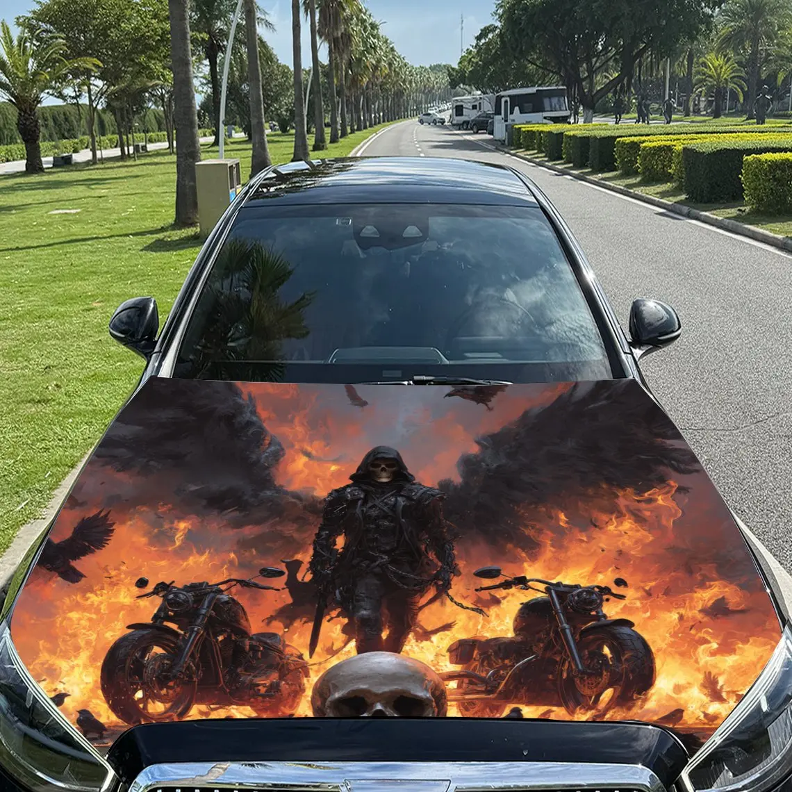 Motorcycle Rider Galloping in Flames Pattern car hood stickers, waterproof self-adhesive, scratch resistant, easy to stick, dura
Motorcycle Rider Galloping in Flames Pattern car hood stickers, waterproof self-adhesive, scratch resistant, easy to stick, dura