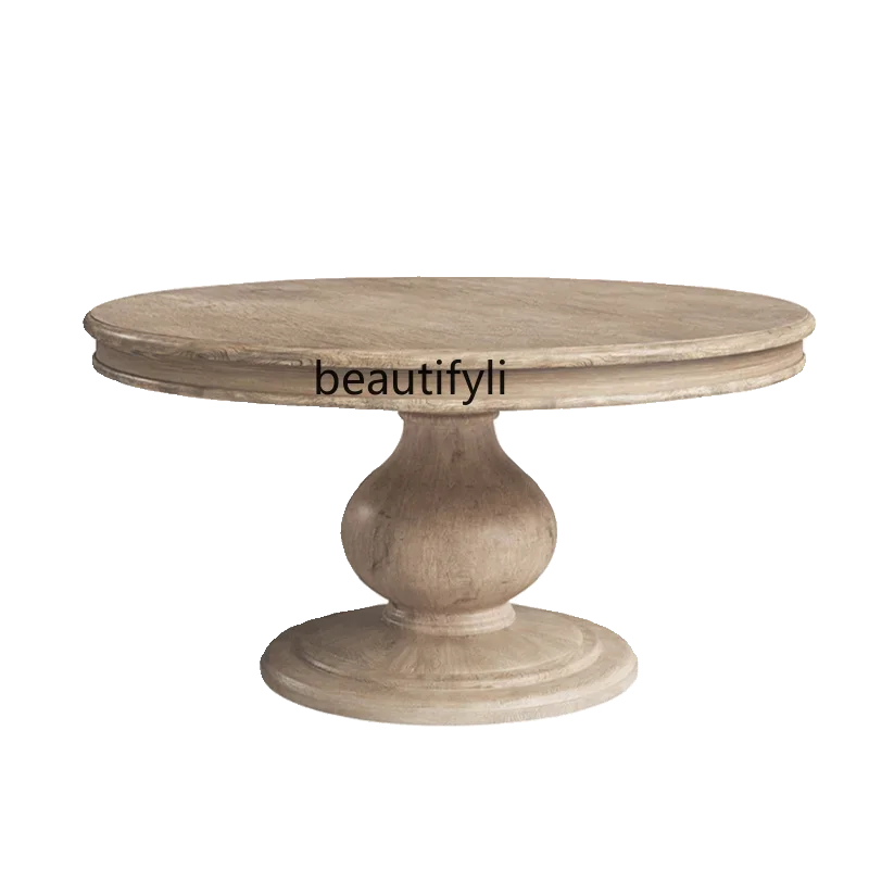 SS American retro old solid wood round dining table restaurant dining table high-end dining table New Light Luxury
SS American retro old solid wood round dining table restaurant dining table high-end dining table New Light Luxury