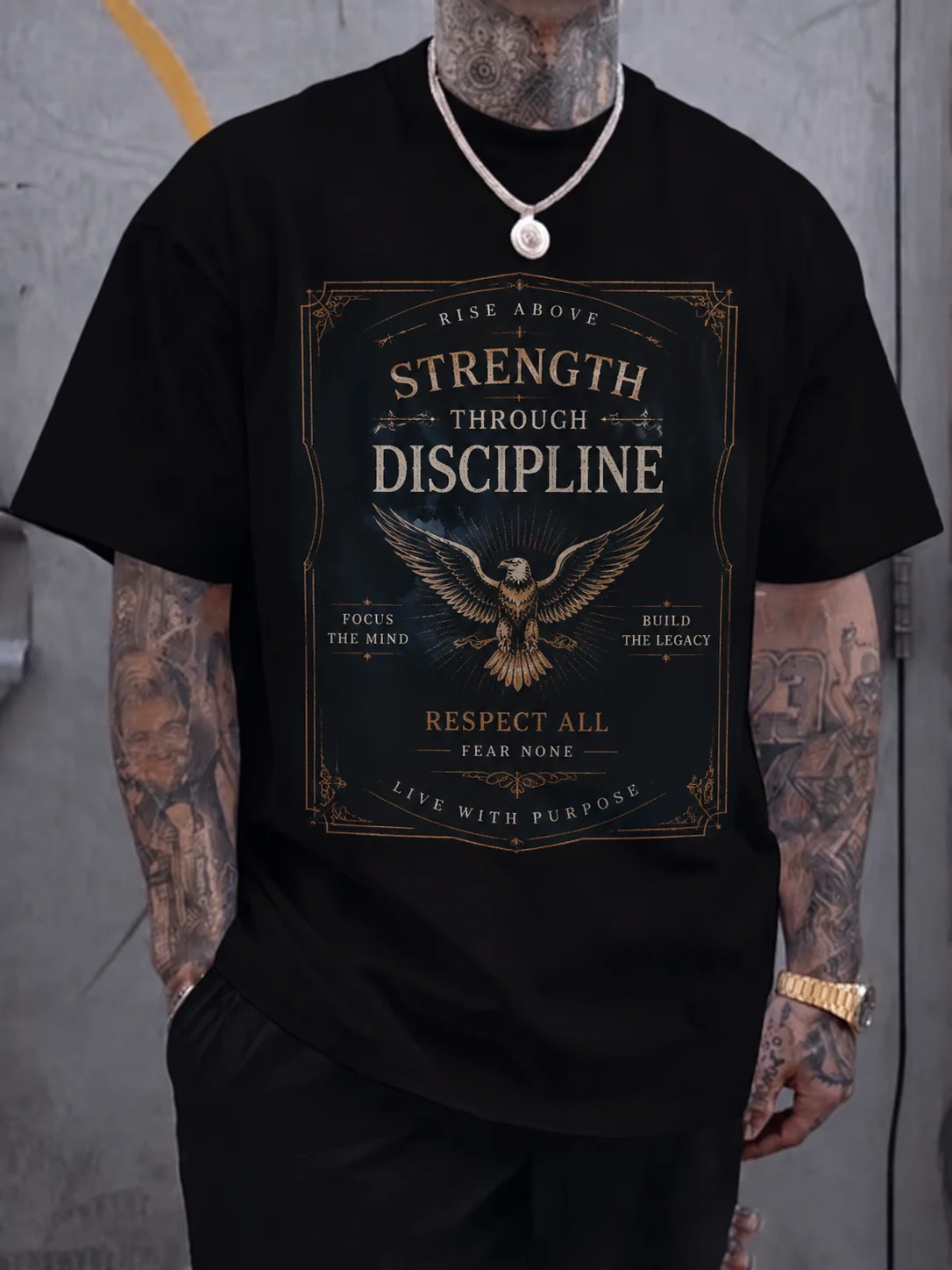 Men Graphic T Shirt Short Sleeve Loose Fit 50% Cotton 50% Polyester Fabric Strength Discipline Eagle Print Summer Casual for
Men Graphic T Shirt Short Sleeve Loose Fit 50% Cotton 50% Polyester Fabric Strength Discipline Eagle Print Summer Casual for
