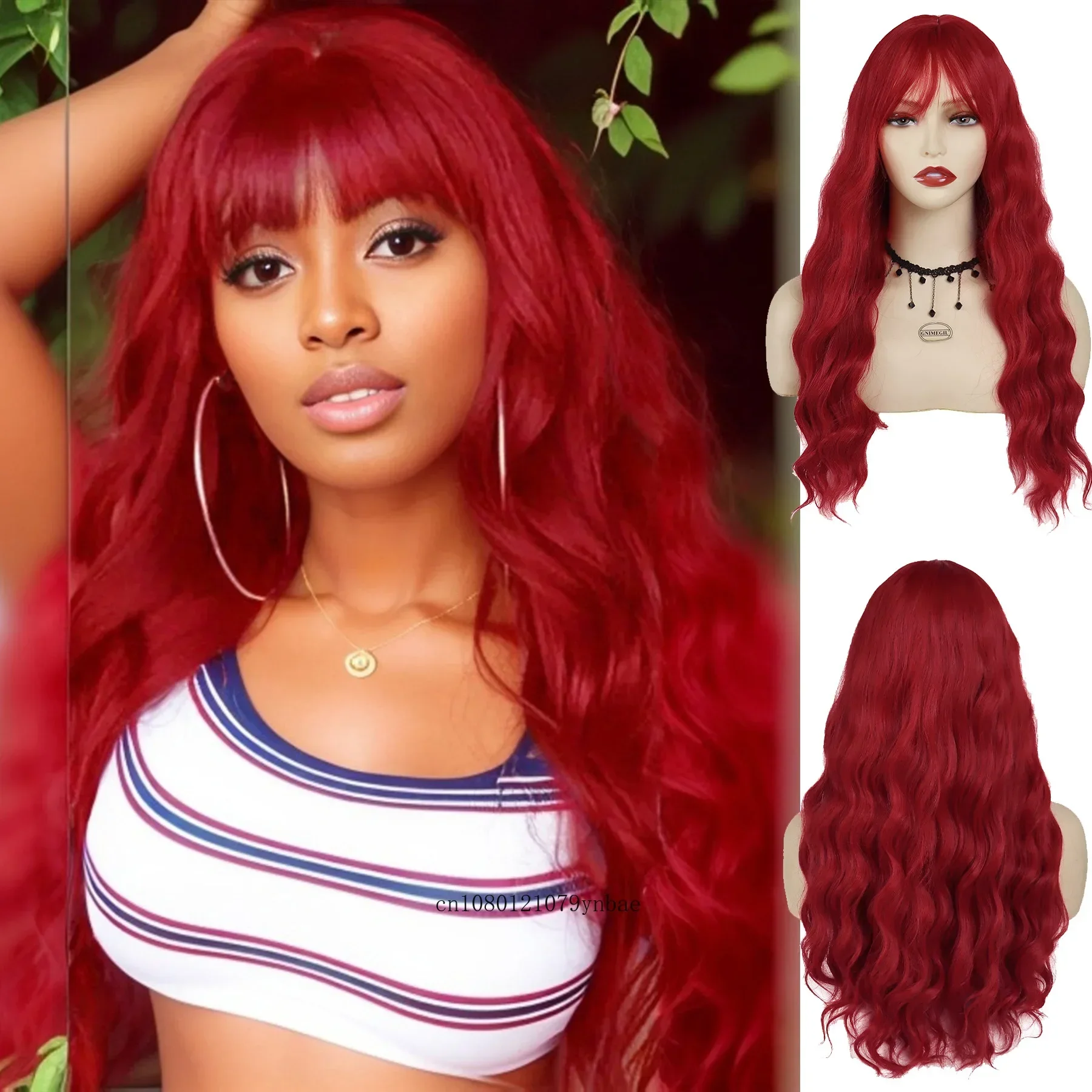 Synthetic Hair Long Wave Curly Wig with Bangs Red Wigs for Women Ladies Cosplay Halloween Costume Drag Queen Wig Carnival Party
Synthetic Hair Long Wave Curly Wig with Bangs Red Wigs for Women Ladies Cosplay Halloween Costume Drag Queen Wig Carnival Party