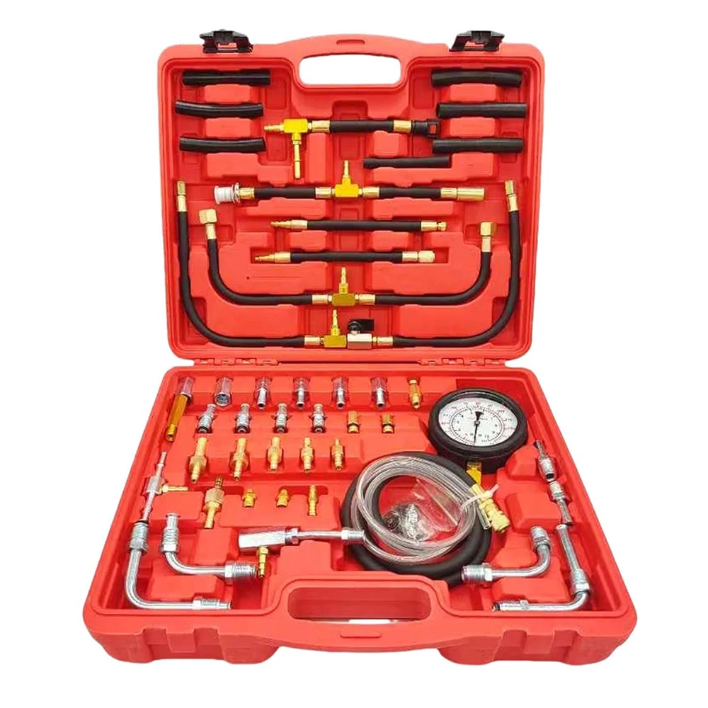 Quick Connection Fuel Injection Pressure Tester Gauge Tools Kit 0-140 PSI with 9.49,7.89,6.30 Fuel Line for More Engine
Quick Connection Fuel Injection Pressure Tester Gauge Tools Kit 0-140 PSI with 9.49,7.89,6.30 Fuel Line for More Engine